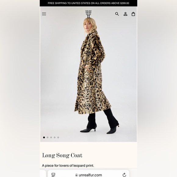 Leopard Print Faux Fur Coat - Picture 1 of 5